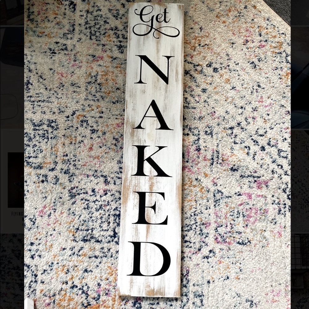 Hand painted wood wall sign